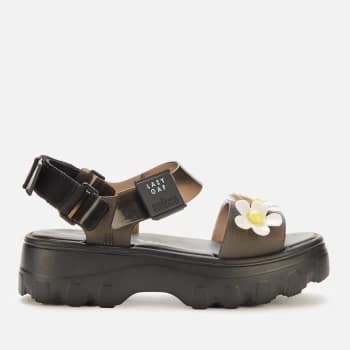 Melissa X Lazy Oaf Womens Kick Off Sandals - Black Bloom - UK 4