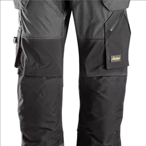 Snickers FlexiWork Work Trousers+ Holster Pockets - Steel Grey/Black - 100