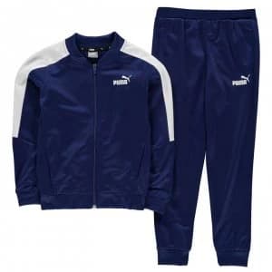 Puma BB Polyester Tracksuit Junior Boys - Navy/White