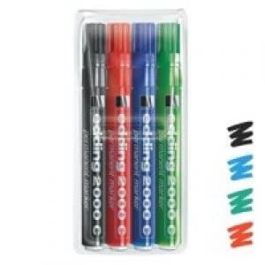 Edding 2000C Permanent Marker Bullet Tip 1.5-3mm Assrtd Pack 4 40713ED