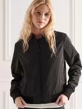 Superdry Studio Bomber Jacket - Black, Size 10, Women