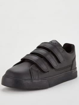 Kickers Tovni Triple Strap School Shoes - Black