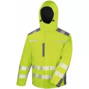 Result Safeguard Mens Dynamic Hi-Visibility Softshell Work Coat (L) (Yellow) - Yellow