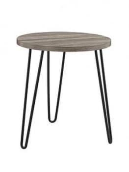 Owen Round Side Table - Grey Oak Effect