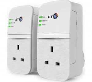 BT Broadband Extender Flex 600 Powerline Adapter Kit Twin Pack