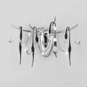 Cygnet wall light 3 Bulbs polished chrome / frosted white / crystal