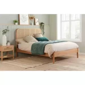 Birlea 135cm Margot Rattan Bed - Oak