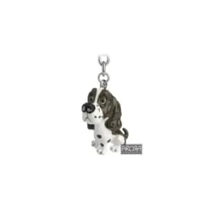 Little Paws Key Ring Springer Spaniel Liver & White