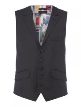 Ted Baker Mens Chalky Pin Dot Waistcoat Charcoal