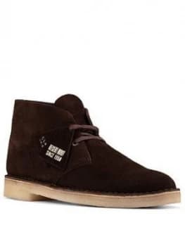 Clarks Oakland Top Nubuck Boots - Dark Brown