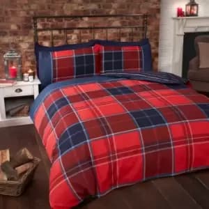 Rapport Home Furnishings Double Argyle Duvet Set Red