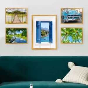 SET_109 Multicolor Decorative Framed Painting (5 Pieces)