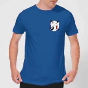 Looney Tunes Pepe Le Pew Face Faux Pocket Mens T-Shirt - Royal Blue - L