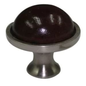 BQ Beech Walnut Effect Round Cabinet Knob L34mm Pack of 1