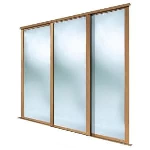 Spacepro Shaker Mirrored Oak Effect 3 Door Sliding Wardrobe Door Kit (H)2260mm (W)1680mm