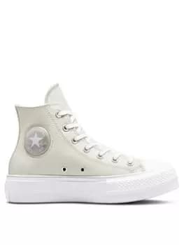 Converse Chuck Taylor All Star Lift Millennium Glam - Off White, Size 5, Women