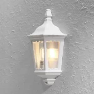 Firenze Outdoor Classic Lantern Flush Light Matt White, IP43