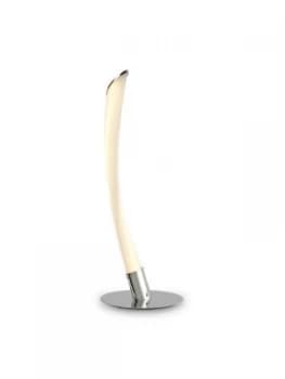 1 Light Table Lamp, 10W LED, 3000K, 750lm, Polished Chrome, Frosted Acrylic