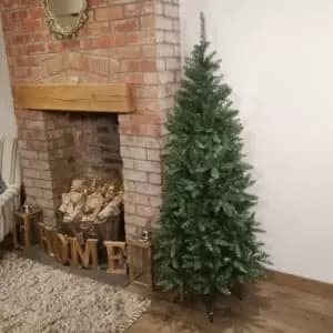Premier 6ft Slim Festive California Green Christmas Tree PVC Hinged