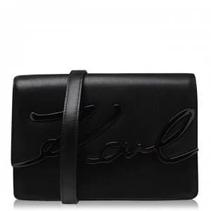 Karl Lagerfeld Signature Shoulder Bag - A991 Black/Gun