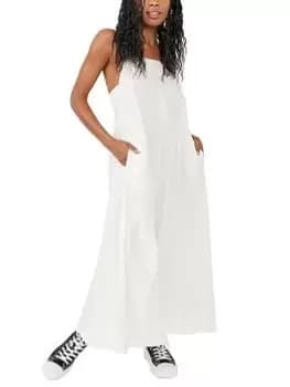 Free People Desert Hearts Apron Dress - White