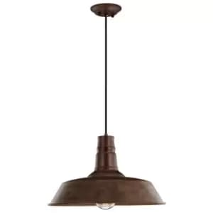 Netlighting Merano Barkerville Dome Pendant Ceiling Light Rust Steel Outside Rus