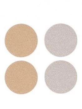 Premier Housewares Round Glitter Set Of 4 Coasters