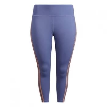 adidas Believe This 3-Stripes 7/8 Leggings (Plus Size) Wo - Orbit Violet / Black