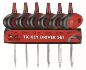 Teng Tools MDM706TXT 6 Piece Mini T-Handle Torx/TX Key Driver Set