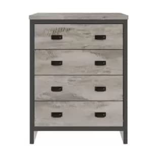 GFW Boston 4 Drawer Chest of Drawers Grey