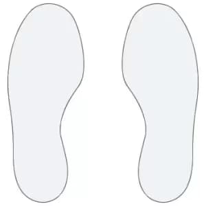 PVC floor markings, feet, 5 right / 5 left, pack of 10, white