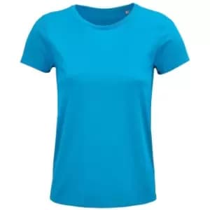 SOLS Womens/Ladies Crusader Organic T-Shirt (S) (Aqua Blue)