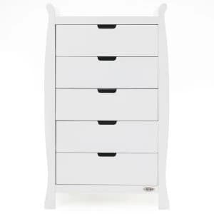 Obaby Stamford Sleigh Tall Chest of Drawers - White