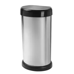 Touch Lid Silver Polypropylene Kitchen Bin