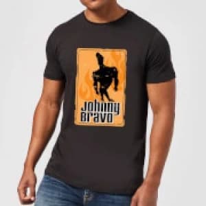 Johnny Bravo Fire Mens T-Shirt - Black
