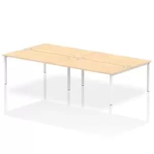 Impulse Bench B2B 4 Person 1600 White Frame Office Bench Desk Maple