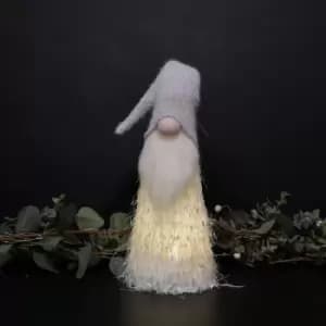 48cm Premier Battery Operated Lit White Standing Christmas Gonk Decoration
