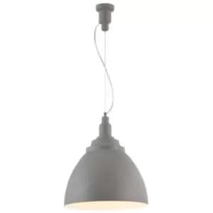 Bellevue Dome Ceiling Pendant Lamp Grey, 1 Light, E27