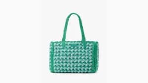 High Tide Striped Crochet Raffia Medium Tote