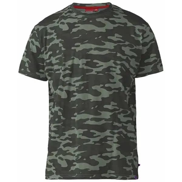 D555 by Duke Duke Mens Big Size - Gaston - D555 Camo Cotton Crew Neck