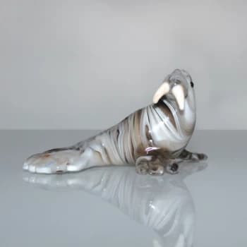 Objets d'Art Miniature Glass Ornament - Walrus