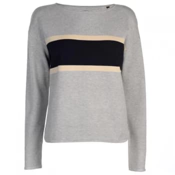 Marc O Polo Boat Neck Stripe Jumper - Grey