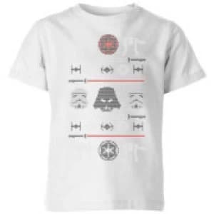 Star Wars Imperial Knit Kids Christmas T-Shirt - White - 11-12 Years