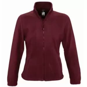 SOLS Womens/Ladies North Full Zip Fleece Jacket (L) (Burgundy)