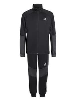 adidas Junior Boys XFG Aeroready Tracksuit - Black/Grey, Size 11-12 Years