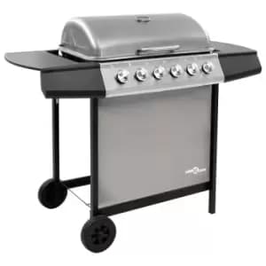 Vidaxl Gas Bbq Grill With 6 Burners Black And Silver