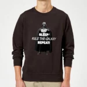 Star Wars Eat Sleep Rule The Galaxy Repeat Sweatshirt - Black