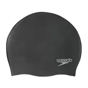 Speedo Plain Moulded Silicone Cap - Black