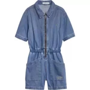 Calvin Klein Jeans Soft Denim Zip Playsuit - Blue