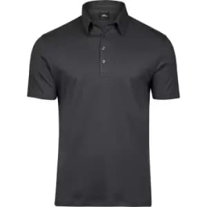 Tee Jays Mens Pima Cotton Interlock Polo Shirt (3XL) (Dark Grey)